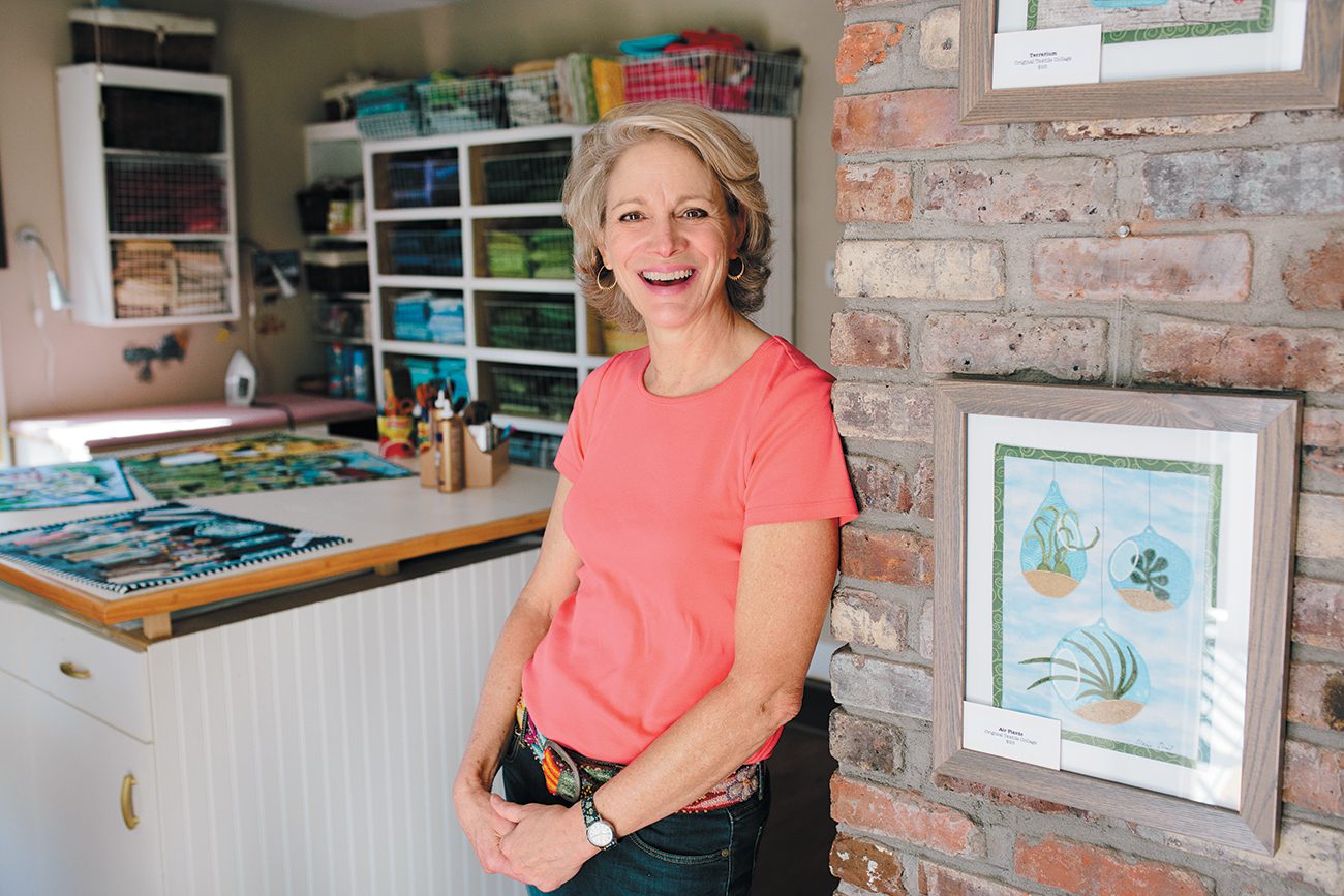 Elaine's in her studio--her own little house on the same property where she lives.