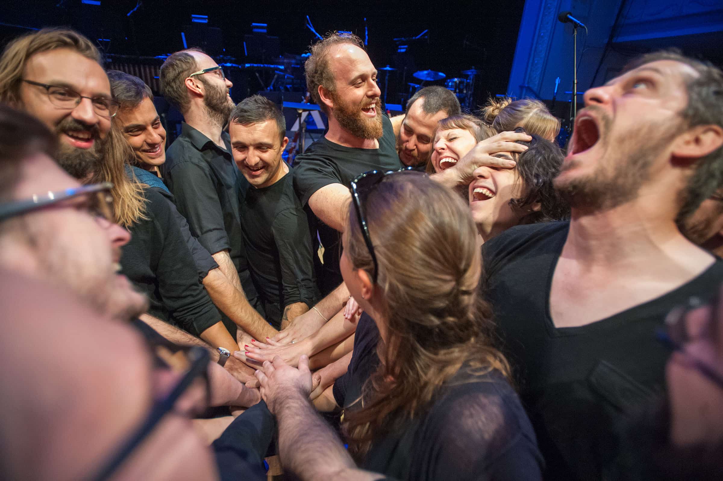 Christopher Roundtree conducts wild Up: West , a contemporary music ensemble from Los Angeles as they perform a concert at Roulette, part of the Sonic Music Festival, on October 20, 2015.
Photo Credit: ©Stephanie Berger.