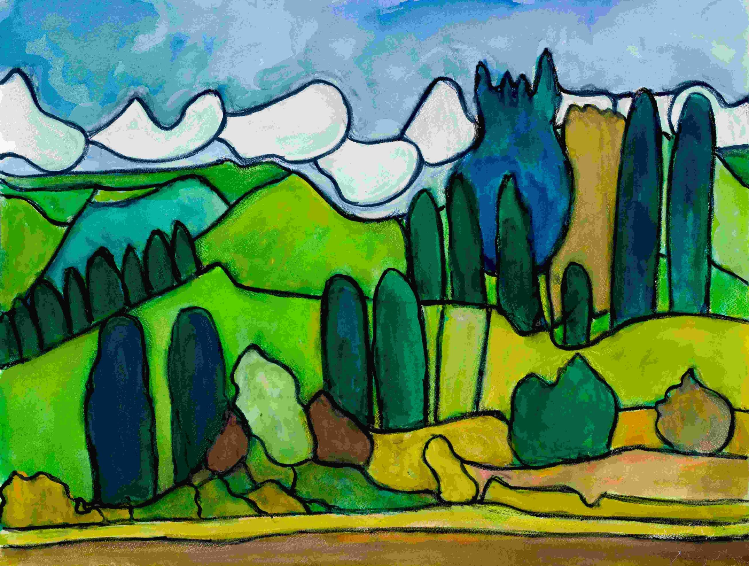 Frank Gallery featured plein air artist Nerys Levy's landscape