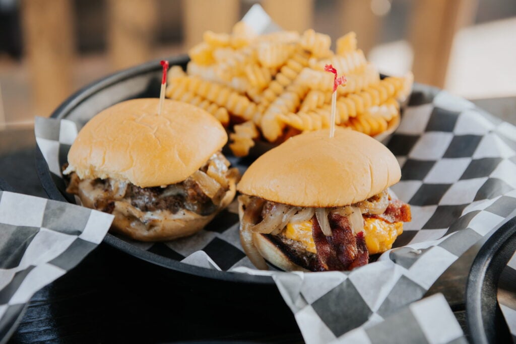 Al's Burger Shack burgers and fries.