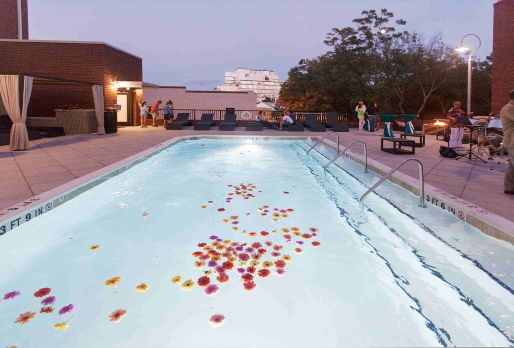 The pool at the Hampton Inn & Suites